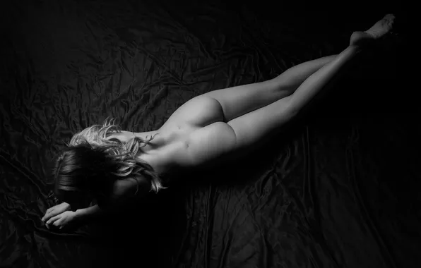 Ass, girl, naked, body, black and white, lies, naked, Courtney