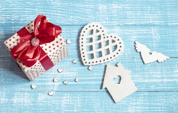 Love, holiday, box, gift, heart, Board, heart, hearts