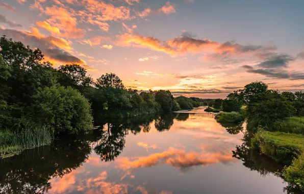 The sky, Reflection, Lake, Morning