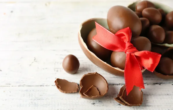 Chocolate, eggs, Easter, chocolate, Easter, eggs, decoration, Happy