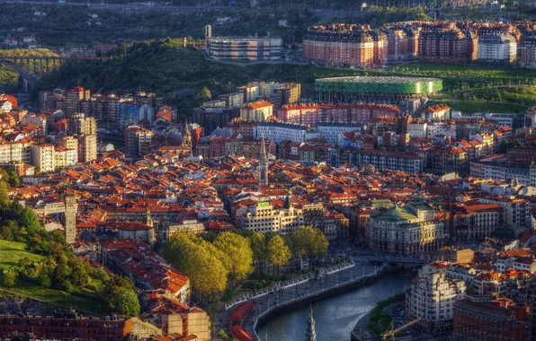 The city, photo, home, Spain, Bilbao
