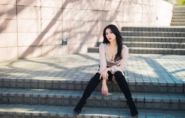 Picture girl, the city, Asian
