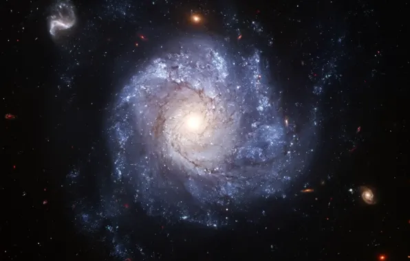 Hubble, galaxy, telescope, spiral, full face