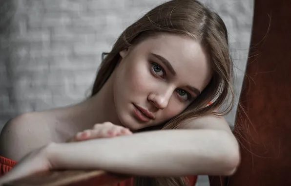 Picture look, girl, reverie, portrait, makeup, hairstyle, beautiful, bokeh