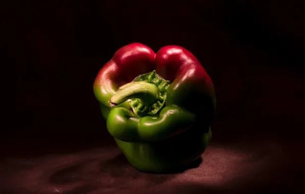 The dark background, one, fabric, pepper, still life, vegetable, Bulgarian, paprika