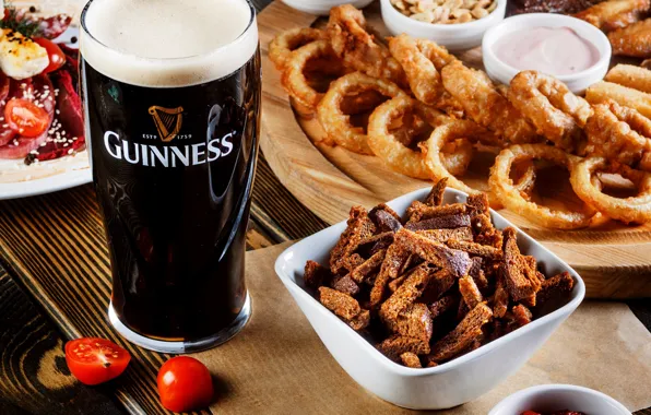 Beer, ring, appetizer, crackers