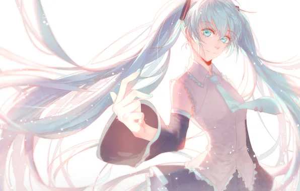 Girl, smile, anime, art, form, vocaloid, hatsune miku