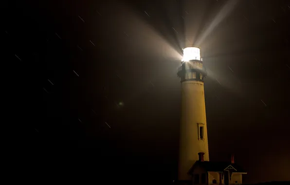 Light, night, house, rain, lighthouse, tower, the shower, signal