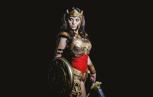 Armor, Warrior, Queen, cosplay, shield, Crown