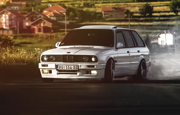 BMW, BMW, white, drift, E30, universal, The 3 series, 325