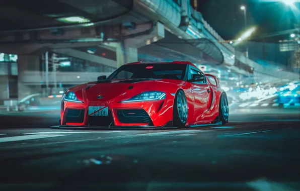 Red, Auto, Night, Machine, Supra, Toyota Supra, Concept Art, Science Fiction