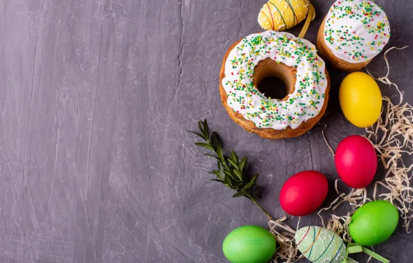 Sprig, holiday, eggs, Easter, straw, cake