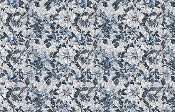 Gray botanical mobile wallpaper with cotton