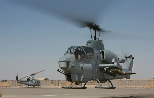 Picture the airfield, the rise, helicopter gunships, Bell Helicopter Textron, AH-1F Cobra
