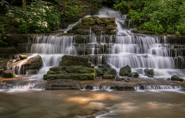 River, waterfall, cascade, Kentucky, Kentucky, Fulling Mill Falls, Shaker Creek