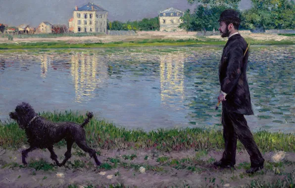 Picture French painter, Gustave Caillebotte, 1884, Gustave Caillebotte, French painter, oil on canvas, On the banks …