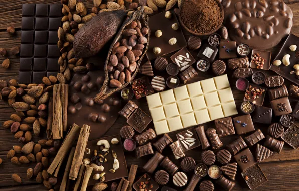 Picture Chocolate, Candy, Sweets, Food, Nuts, Cinnamon