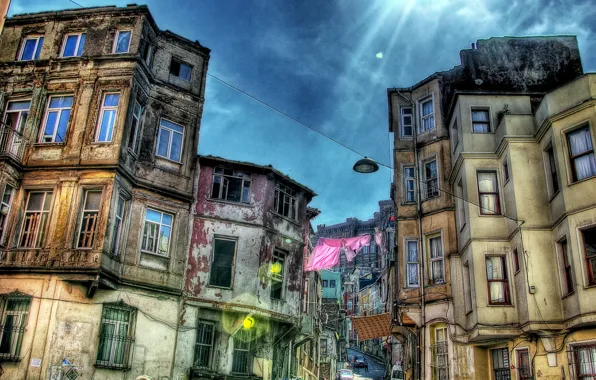 Picture HDR, Street, Istanbul, Turkey, Street, Istanbul, Turkey, Old building