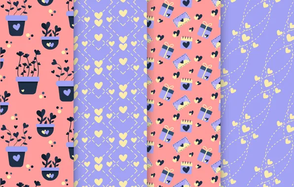 Texture, Heart, gifts, envelopes