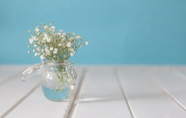 Flowers, bouquet, vase, white, with, flowers, vase