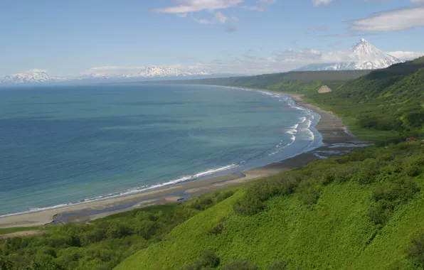 Forest, the sky, clouds, mountains, nature, photo, Kamchatka