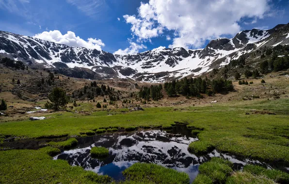 Nature, Clouds, Mountains, Landscape, Andorra, Sorteny Valley