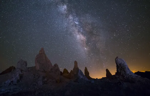 Stars, landscape, night, nature, the milky way