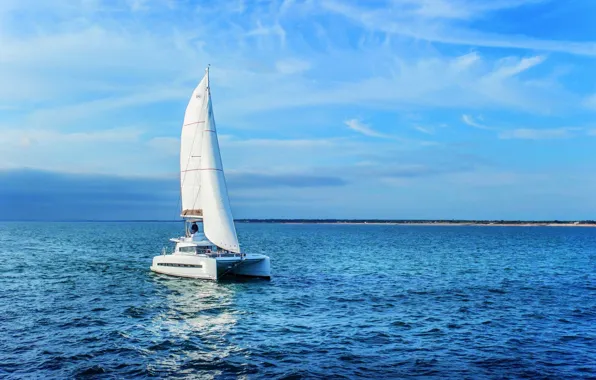 Movement, the ocean, the wind, coast, Bali, captain, sails, catamaran