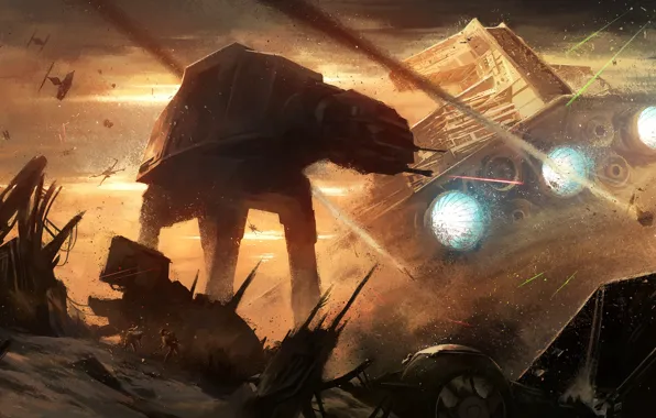 Picture war, Star Wars, art, spaceship, Section, AT-AT Walker