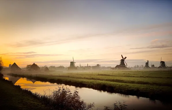 Nederland, Zaanse Schans, Zaandam, windmills, the nethelands