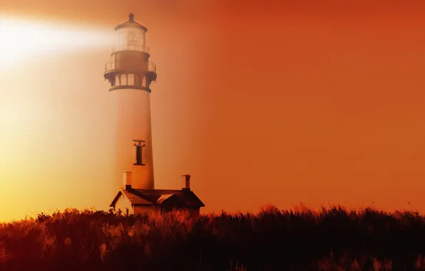 Picture landscape, lighthouse, texture