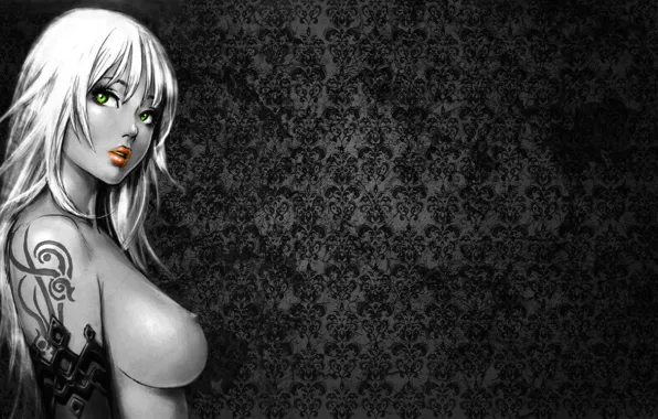 Chest, look, girl, tattoo