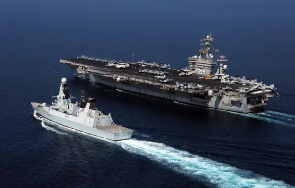 Picture weapons, ships, USS Dwight D. Eisenhower, HMS Diamond