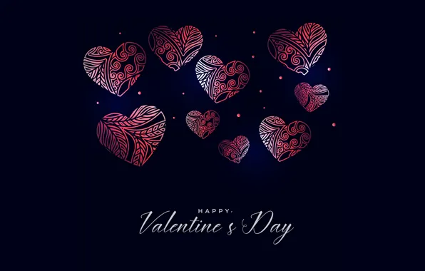 Love, the dark background, holiday, heart, graphics, heart, hearts, heart