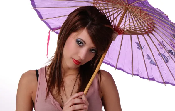 Picture look, girl, umbrella