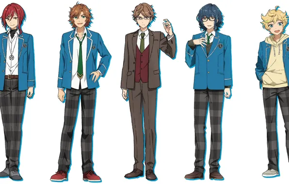 Guys, school uniform, characters, students, Ensemble Stars!, Ensemble stars