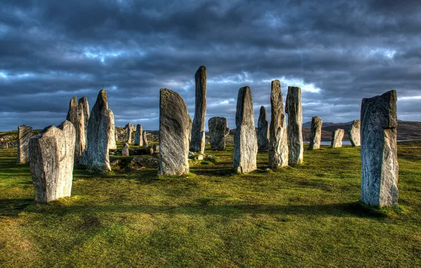 Picture stones, Scotland, Megalit, the Isle of Lewis, Callanish