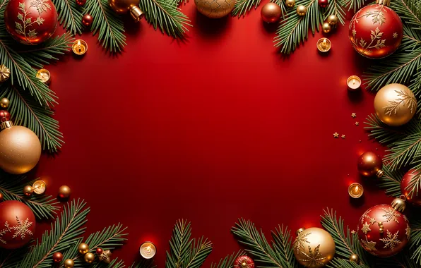 Decoration, balls, Christmas, New year, golden, new year, Christmas, balls