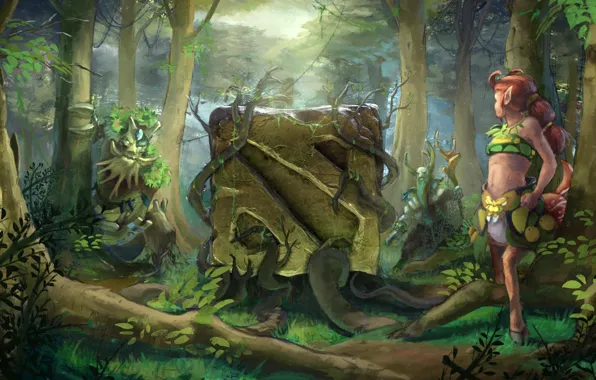 Picture forest, girl, dota, Forester, jungler, Enchantress