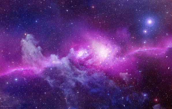 Pink, stars, galaxy