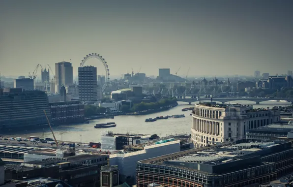 City, the city, river, street, view, England, London, panorama