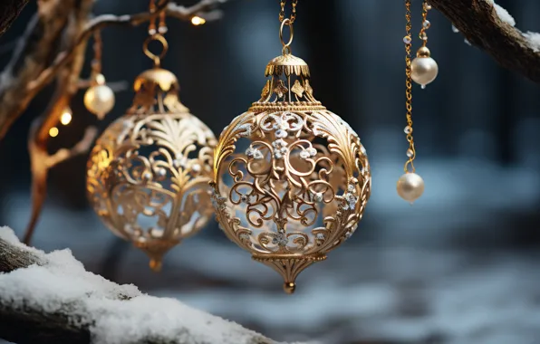 Balls, balls, Christmas, New year, Christmas decorations, Christmas decorations, AI art, neural network