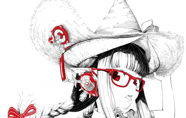 anime girl with headphones line art