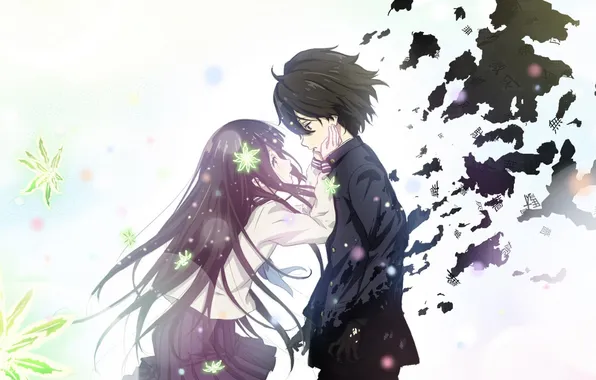 Girl, love, flowers, pair, guy, Heck, Hyouk