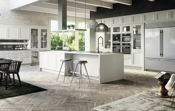 Style, Villa, interior, Italy, kitchen, dining room, dining area, Italian design