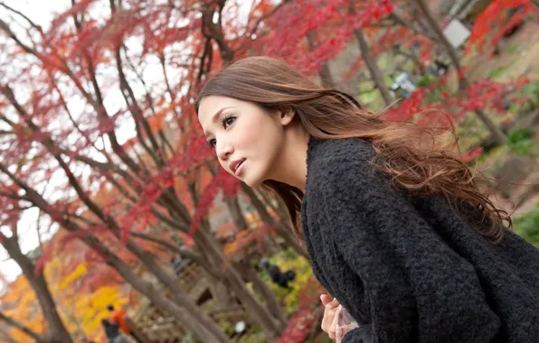 Park, clothing, hair, Girl, Asian