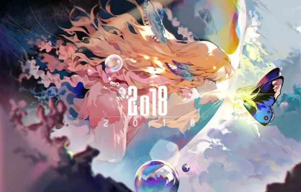Girls, butterfly, elf, fairy, tears