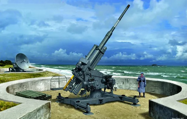 Sea, wave, Germany, soldiers, Luftwaffe, Würzburg, Shells, Radar