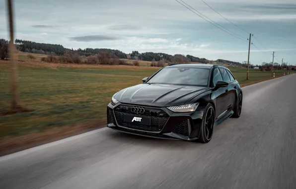 Audi, black, highway, ABBOT, universal, RS 6, 2020, 2019