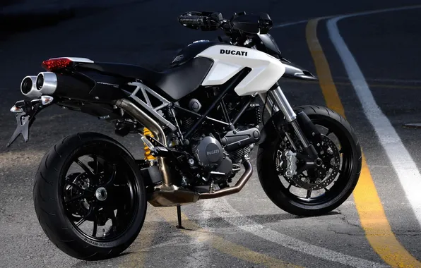 White, motorcycle, Ducati, bike, road .
